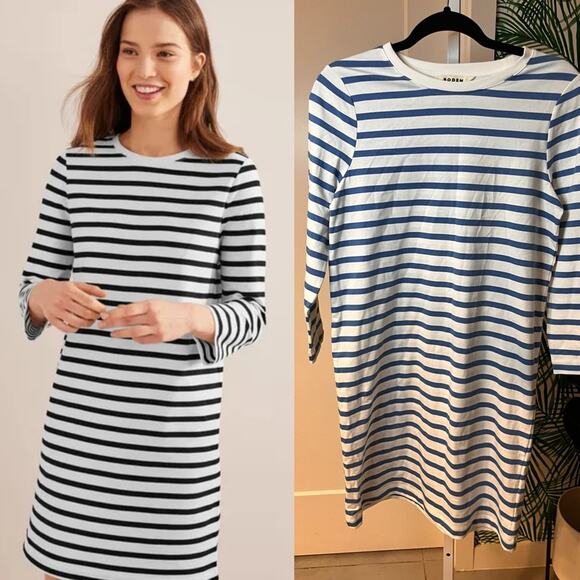 NEW Boden Striped Jersey Shirt Dress size 6L - Picture 1 of 13